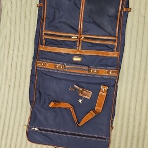 Navy and Brown Garment Bag